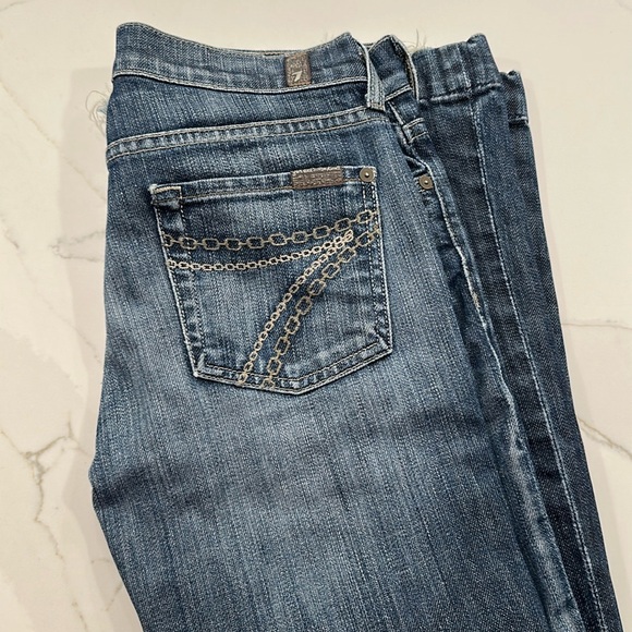 7 FAM dojo chain flare wide leg denim size 26 - Picture 1 of 8